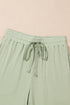 Minimalist Chic Sleeveless Crew Neck Ribbed Wide Leg Lounge Pants Set